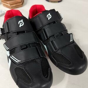 Peloton Black and Red Athletic Shoes